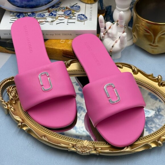 🆕 MARC JACOBS 🧿 NWOB The Snapshot Slide, Bow Pink - Sz 40 US 10 - Picture 4 of 15